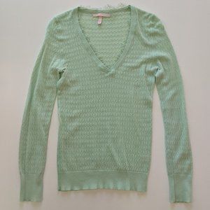 Victoria's Secret Pointelle V-Neck Top Sz M - Mint